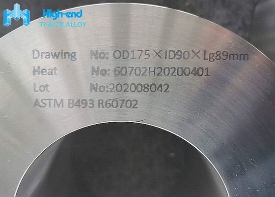 R60702 άνευ ραφής κυλημένο σφυρηλατημένο κομμάτι δαχτυλιδιών δαχτυλιδιών ASTM B493 σφυρηλατημένων κομματιών ζιρκονίου